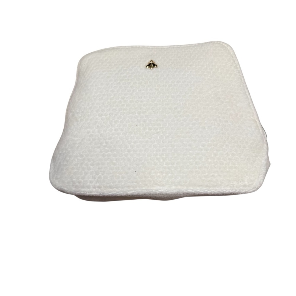 Guerlain Ivory Cosmetics Bag with Gold Accent NWOT